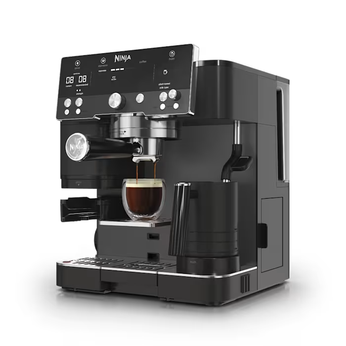 Ninja LUXE CAFÉ Premier Series, máquina de expresso, máquina de café a gotas e cerveja rápida a frio, moinho integrado, manuseio assistido, batedor mãos livres, para cappuccinos e lattes, laticínios