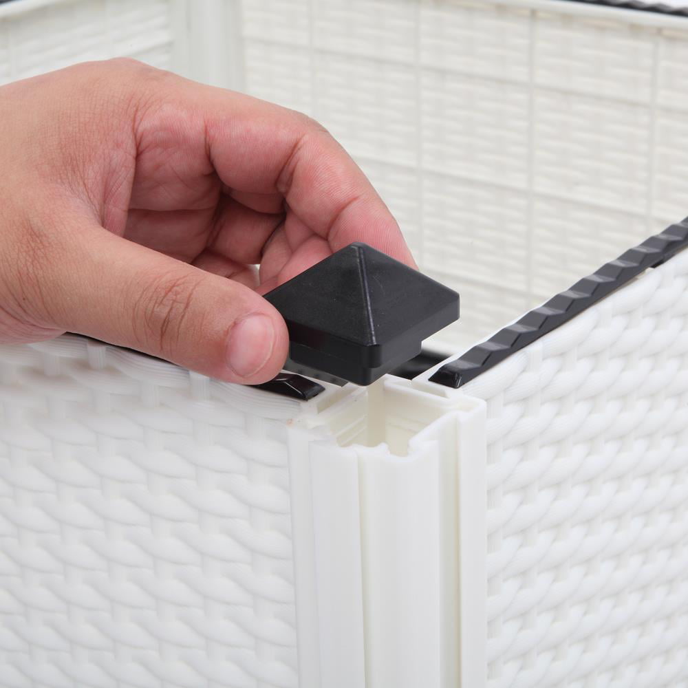 Zimtown Plastic Raised Garden Bed 2PCS Elevated Planter Box White