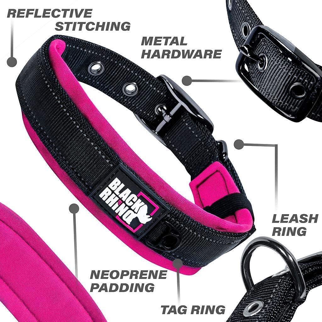 Black Rhino - The Comfort Collar (XLarge， Pink/Black)