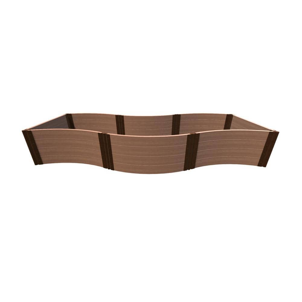 Frame It All Tool-Free Classic Sienna Lazy Curve Composite 4 ft. x 12 ft. x 22 in. Raised Garden Bed - 2 in. Profile 800004079