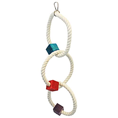 Exotic Nutrition Tri-Hoop - Small Animal Toy and Cage Accessory - Sugar Glider， Marmoset， Bird， Squirrel， and Other Small Anima