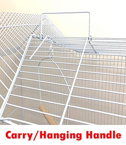 Large Double Roof Top Flight Bird Cage with Toys and Crossover Ladder for Cockatiels Sun Parakeets Green Cheek Conures Aviary Budgie Finch Lovebird Canary Pet Bird Travel Cage