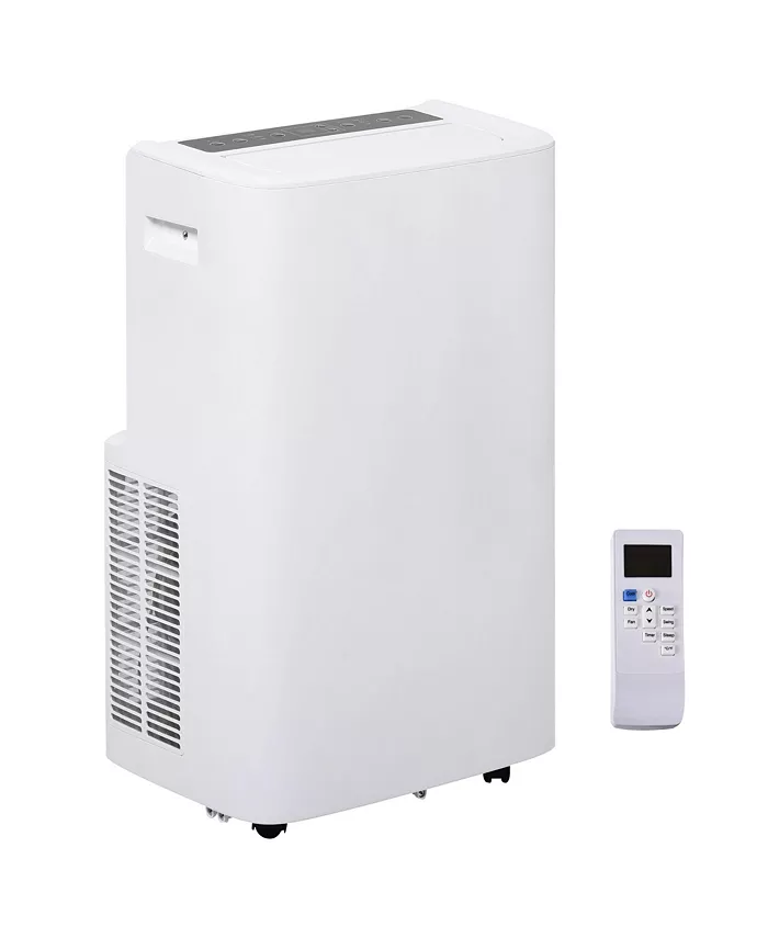 HOMCOM Mobile AC Unit with Ventilating Function， LED Display， 24 Hour Timer