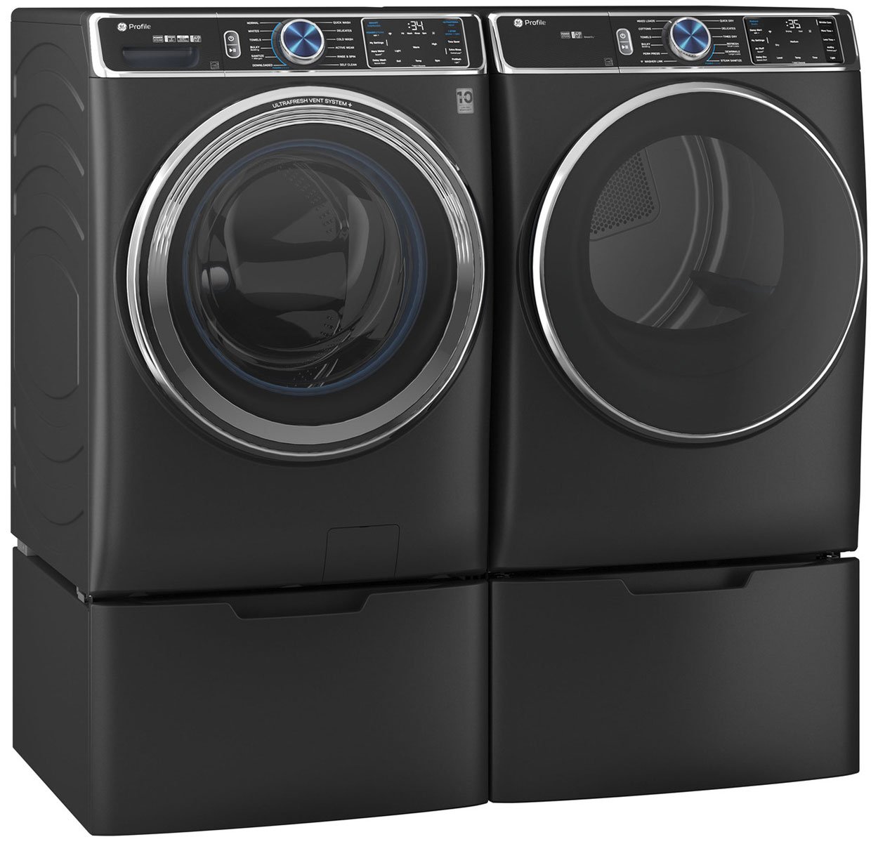 GE Profile ADA 7.8 Cu. Ft. Carbon Graphite Smart Front Load Gas Dryer With Steam And Sanitize Cycle