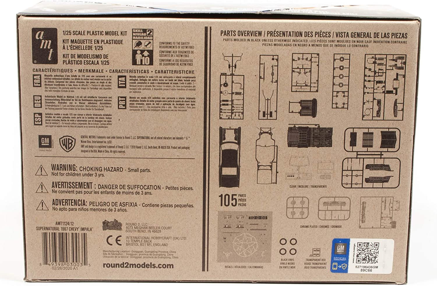 AMT 1967 Chevy Impala 4-Door Supernatural Night Hunter TV Show Model Kit Replica