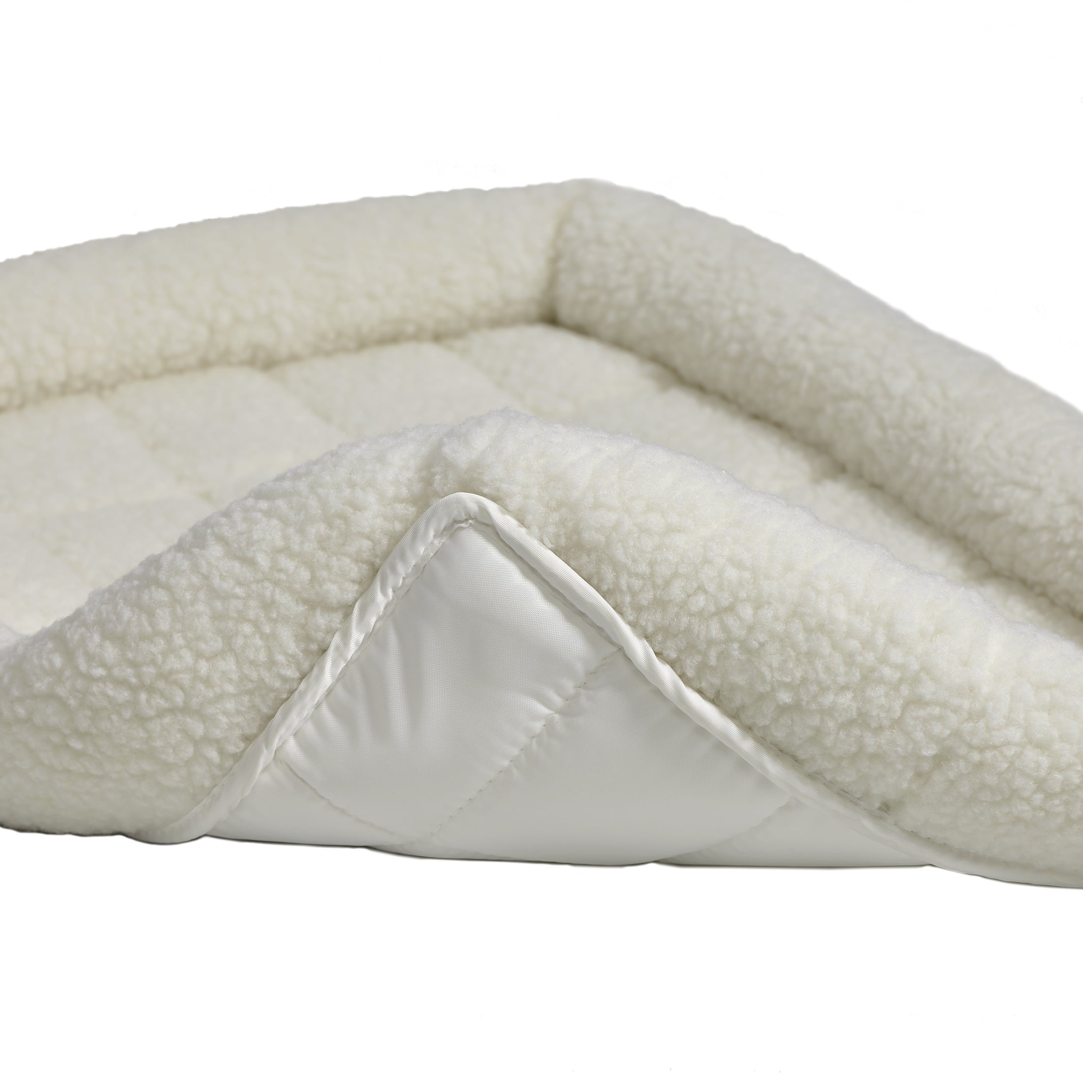 MidWest Deluxe QuietTime Bolster Pet Bed and Crate Mat， Fleece， 54