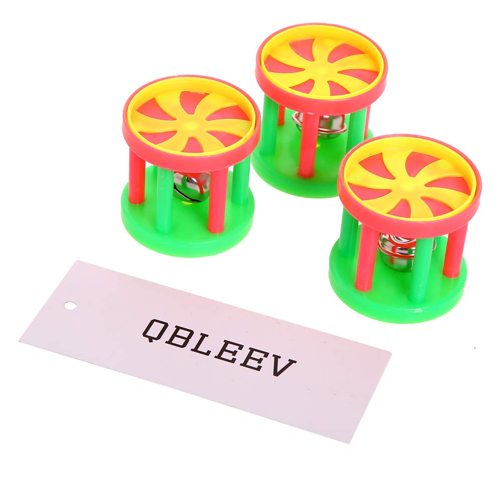 QBLEEV Bird Roller Rattles Toys， Parrot Foot Toys， Foraging Chewing Bell Training Trick Toys， Birds Play Gym Activity Center Cage Accessories for Small Parrots-3 Pack