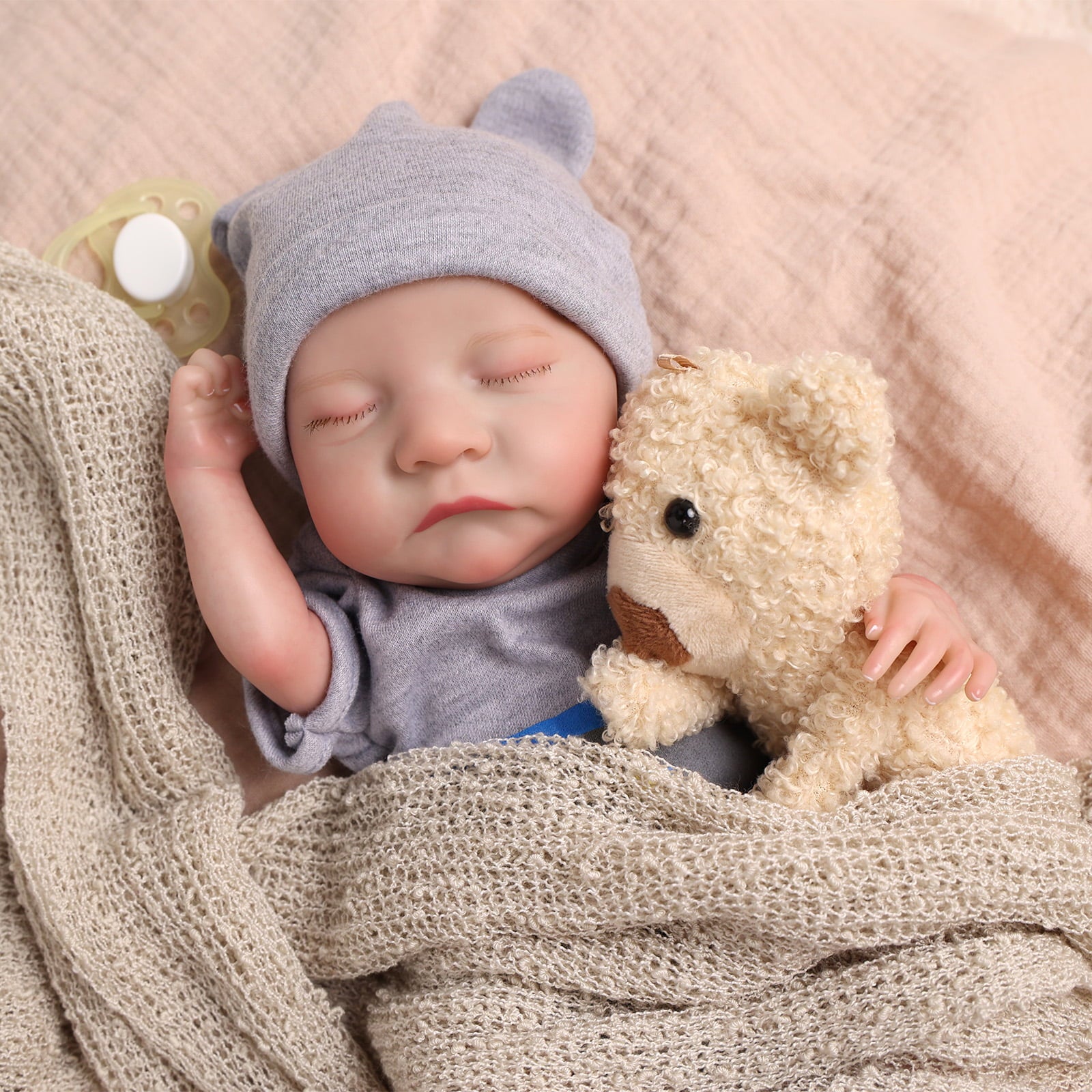 JIZHI 12 inch Lifelike Reborn Baby Dolls Realistic Sleeping Doll Girl with Clothes and Toy Accessories Gift for Children 3+