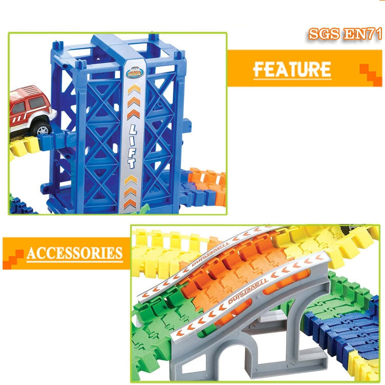 Magic Track Car Flexible with Lift Create Your Own Track 120 Pcs
