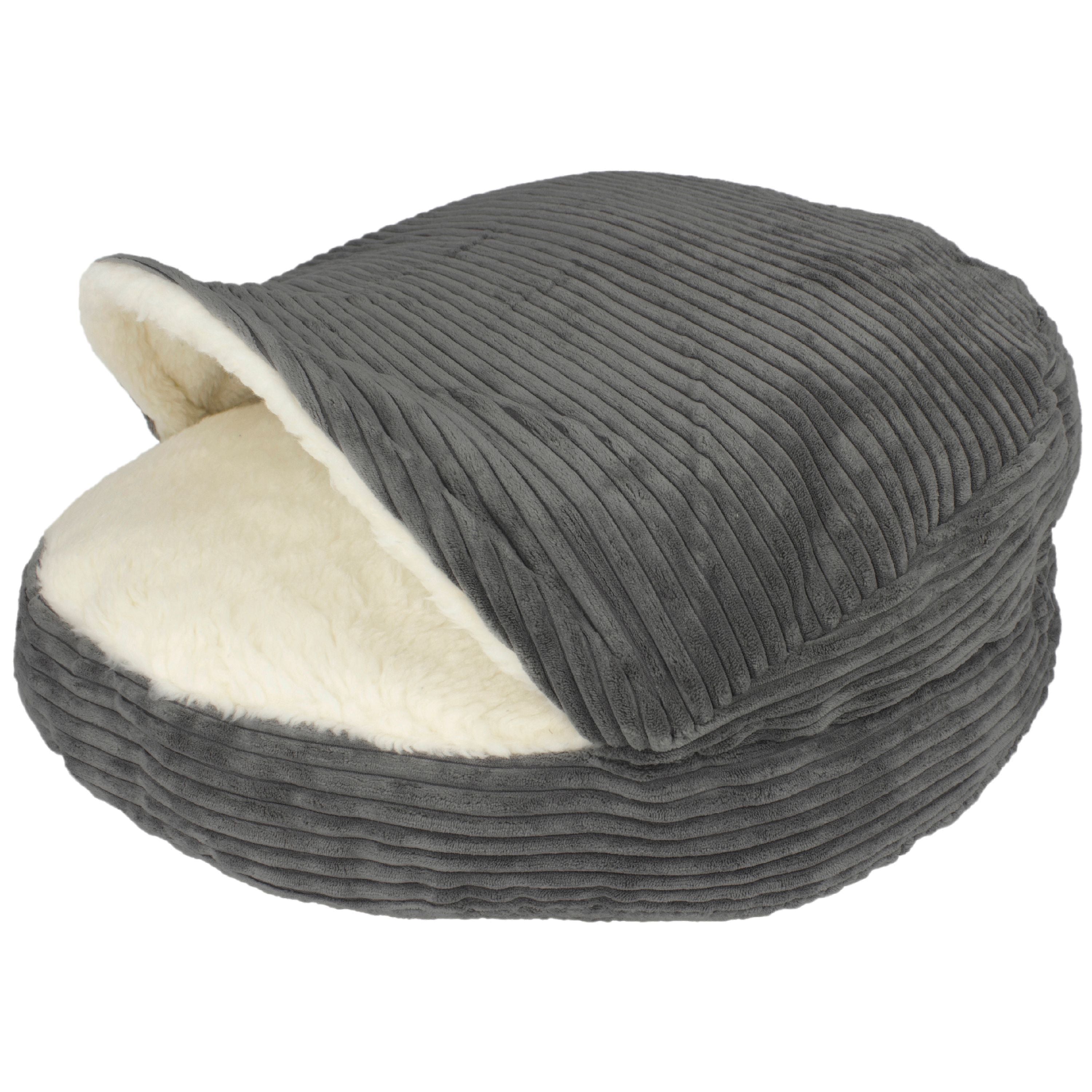 Precious Tails Plush Corduroy And Sherpa Lined Pet Dog Bed