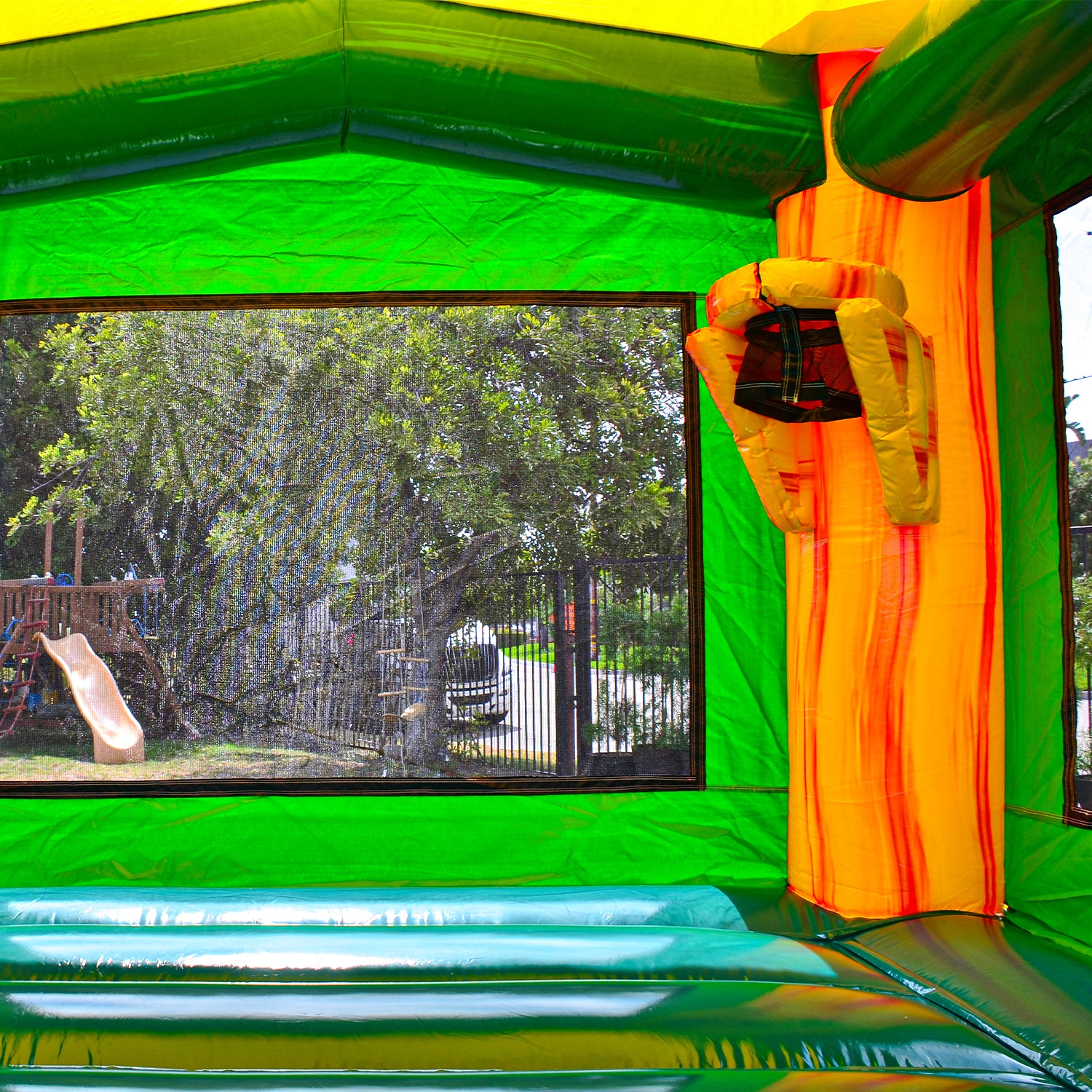 JumpOrange Castle Commercial Grade Bounce House Inflatable 13'x13' (with Blower)， for Kids and Adults， 100% PVC Vinyl， Outdoor Indoor Use