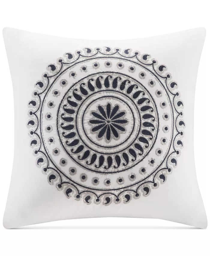 INK+IVY Fleur Embroidered Decorative Pillow， 18