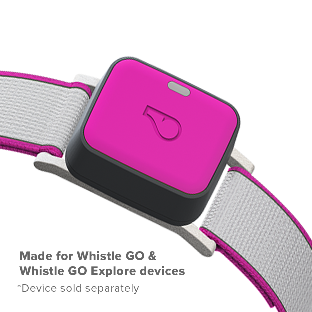 Whistle Large Twist and Go Dog Tracking Collar Compatible With Whistle GO Explore Dog GPS Tracker Device， High-Vis Magenta