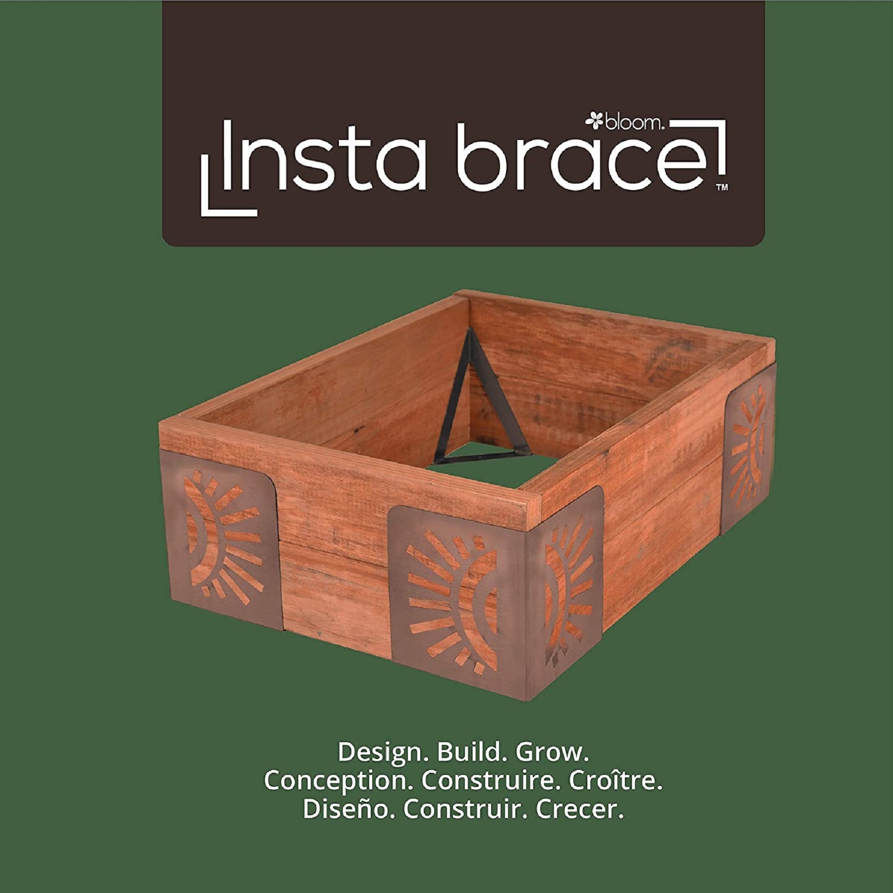 Bloom 11021BL Sun Instabrace Flower Garden Bed Corners, 9.5 Brown (4 Pack)