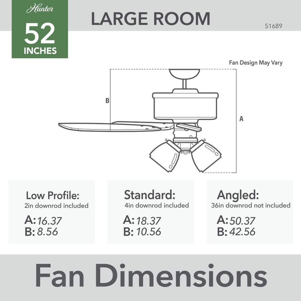 Hunter Lawndale 52 in IndoorOutdoor Matte Black Ceiling Fan with Light Kit Included