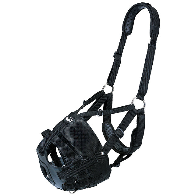 30JT Yearling Tough 1 Deluxe Easy Poly Nylon Padded Breathe Horse V Muzzle Black