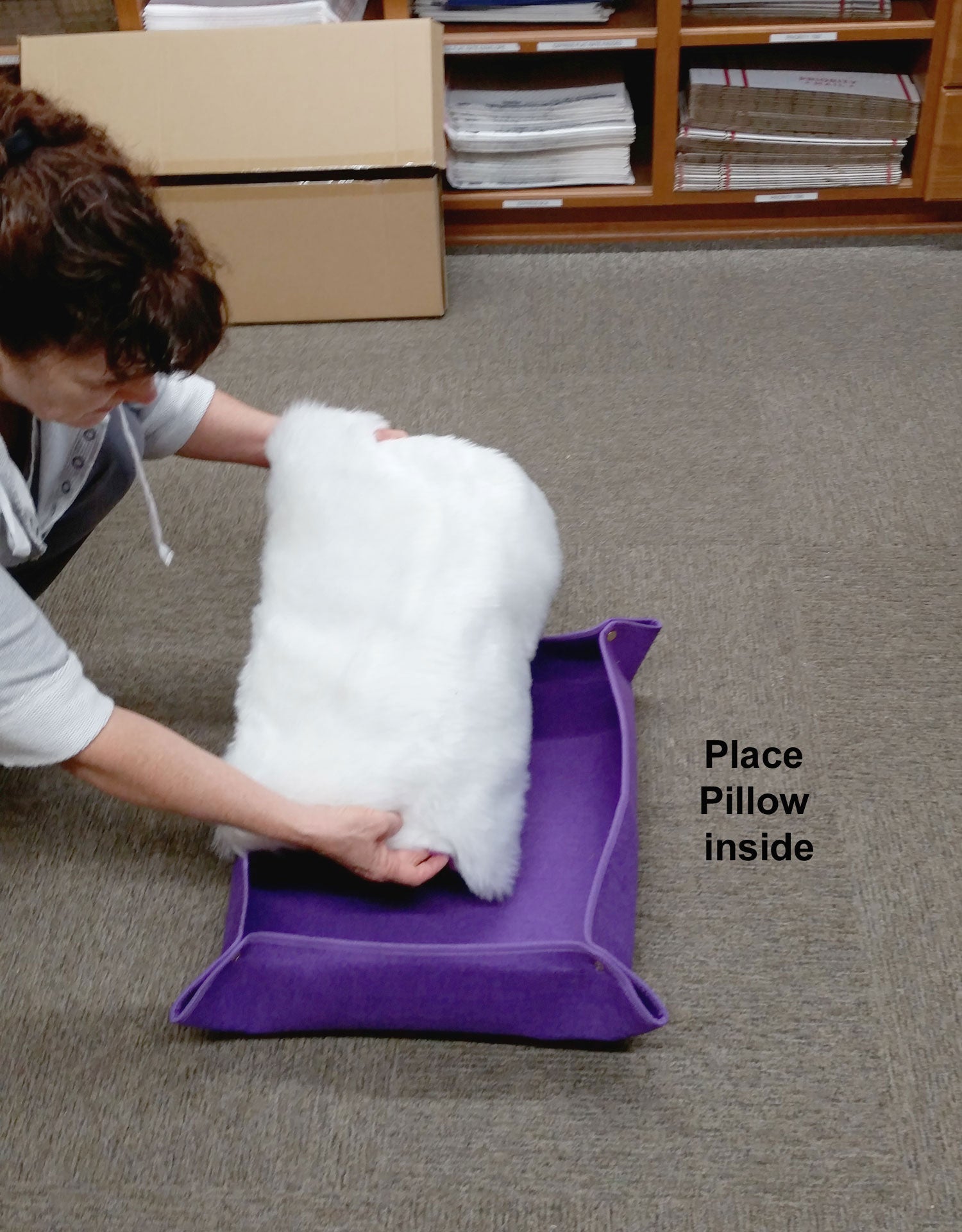 Cat Bed Felt Fabric - Large Green