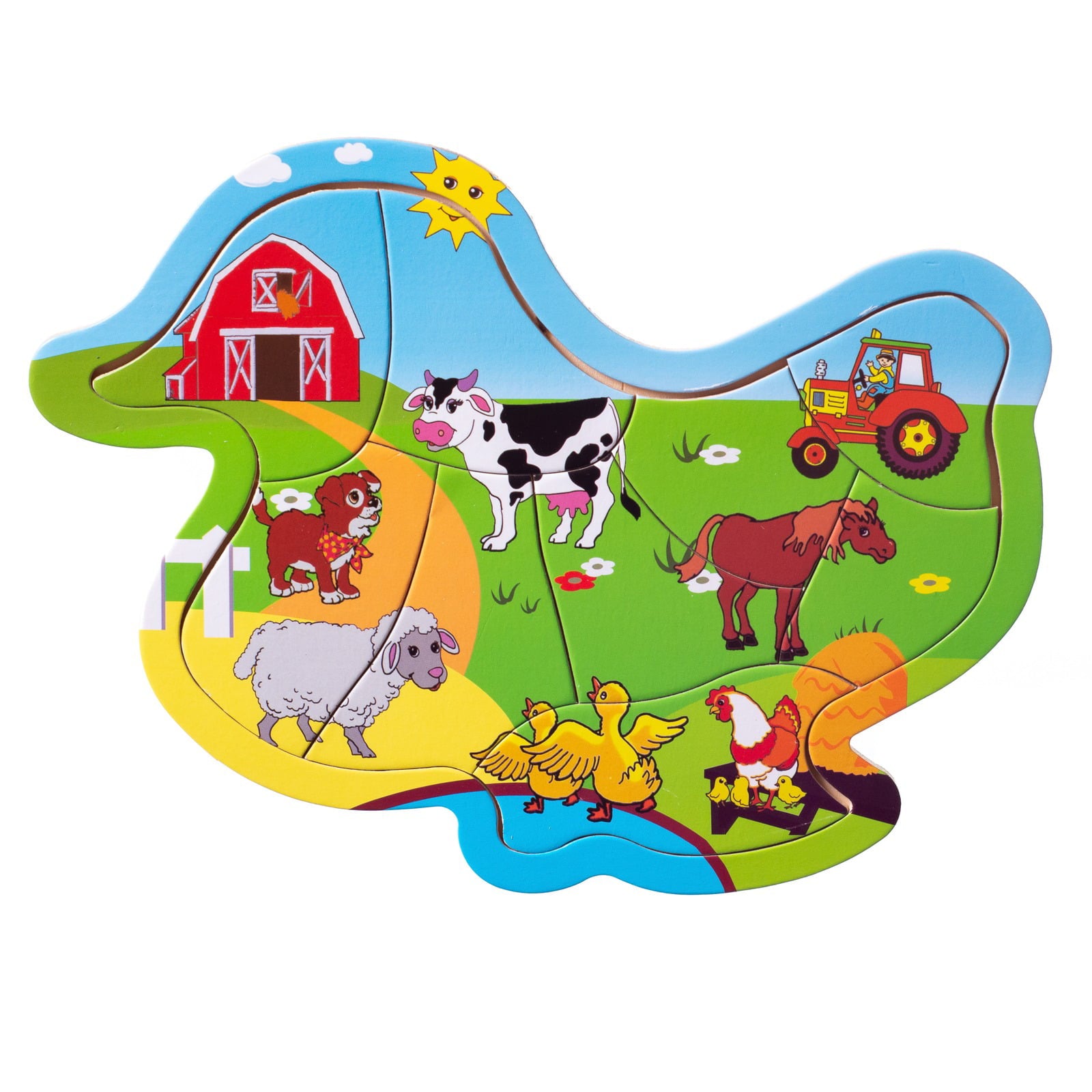 Eliiti Wooden Farm Animals Jigsaw Puzzle for Toddlers 2 to 4 Years Old Boys Girls