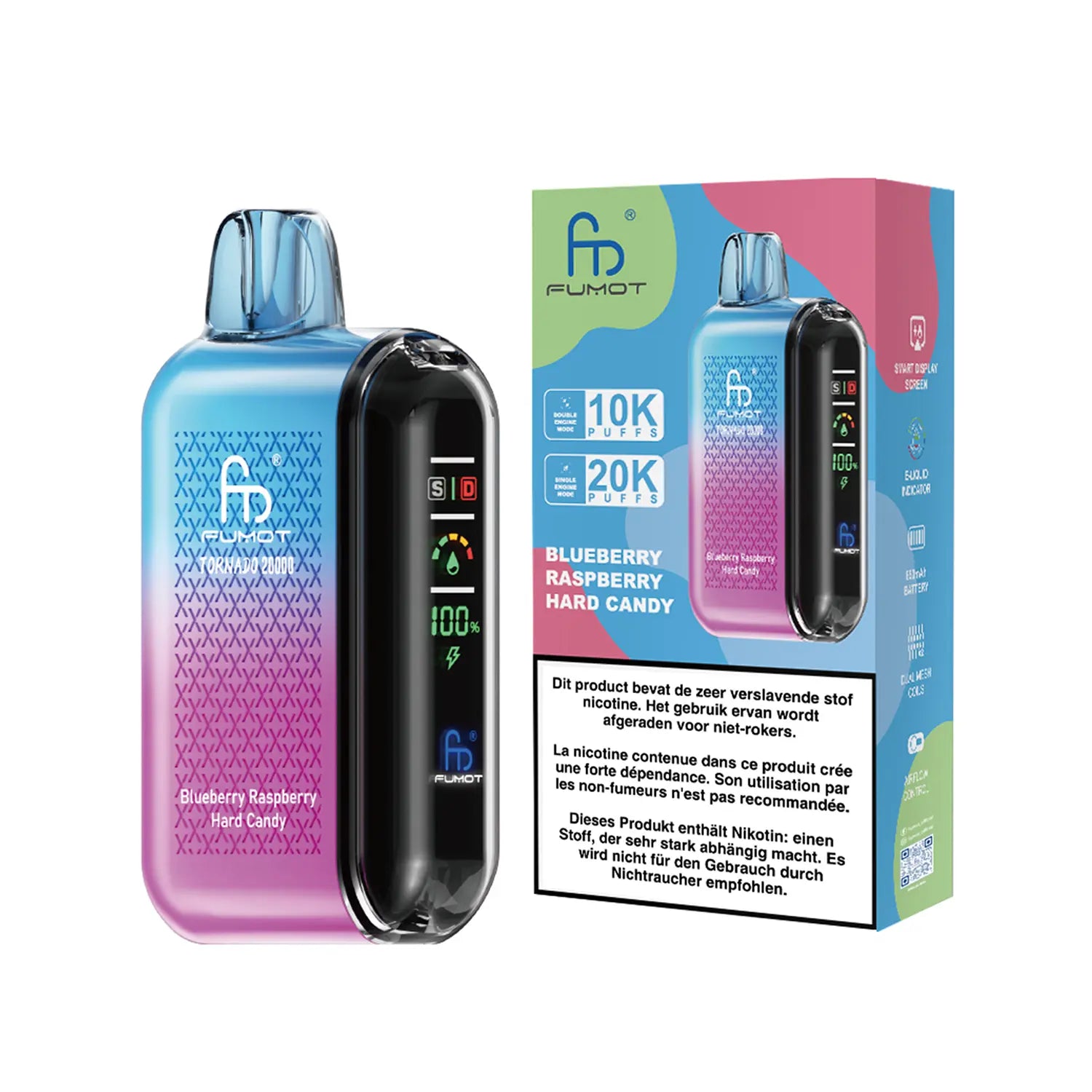 Fumot Tornado Vape 20000 - Blueberry Raspberry Hard Candy