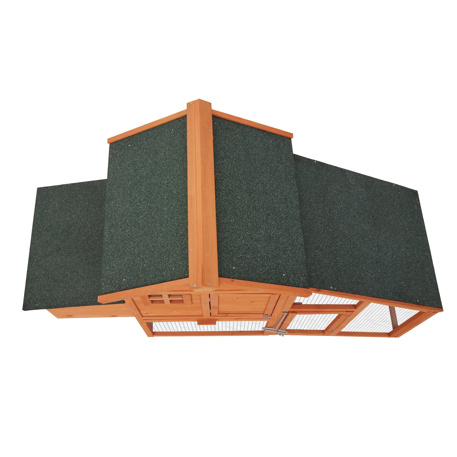 Kindor chicken coop rabbit hutch， Large Running Area wooden Hen House Poultry Cage with Removable Tray and Ramp