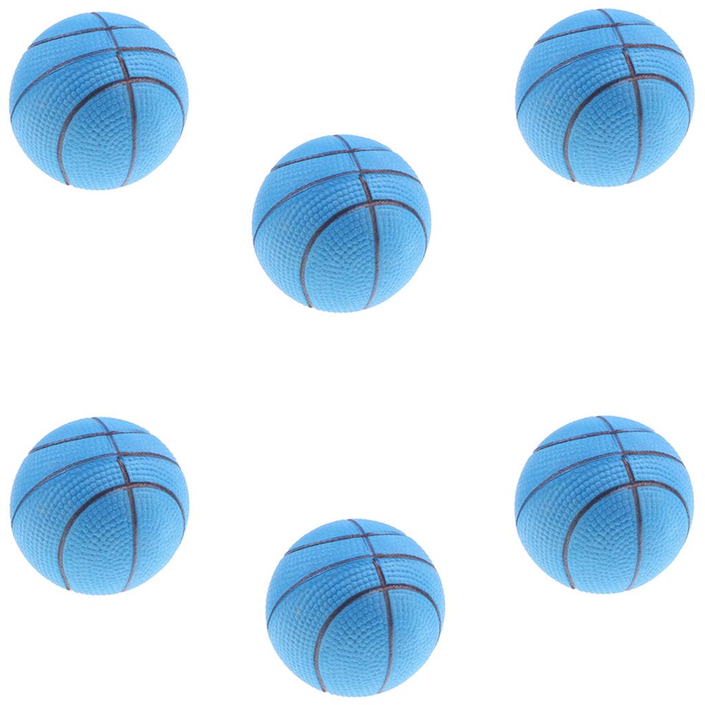 Shamjina 6pcs Mini Bouncy Balls EVA Basketball Party Bag Filler for Kids Blue