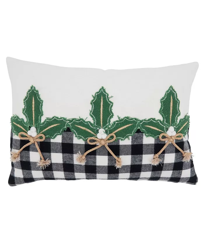 Saro Lifestyle Holly Buffalo Plaid Decorative Pillow， 12