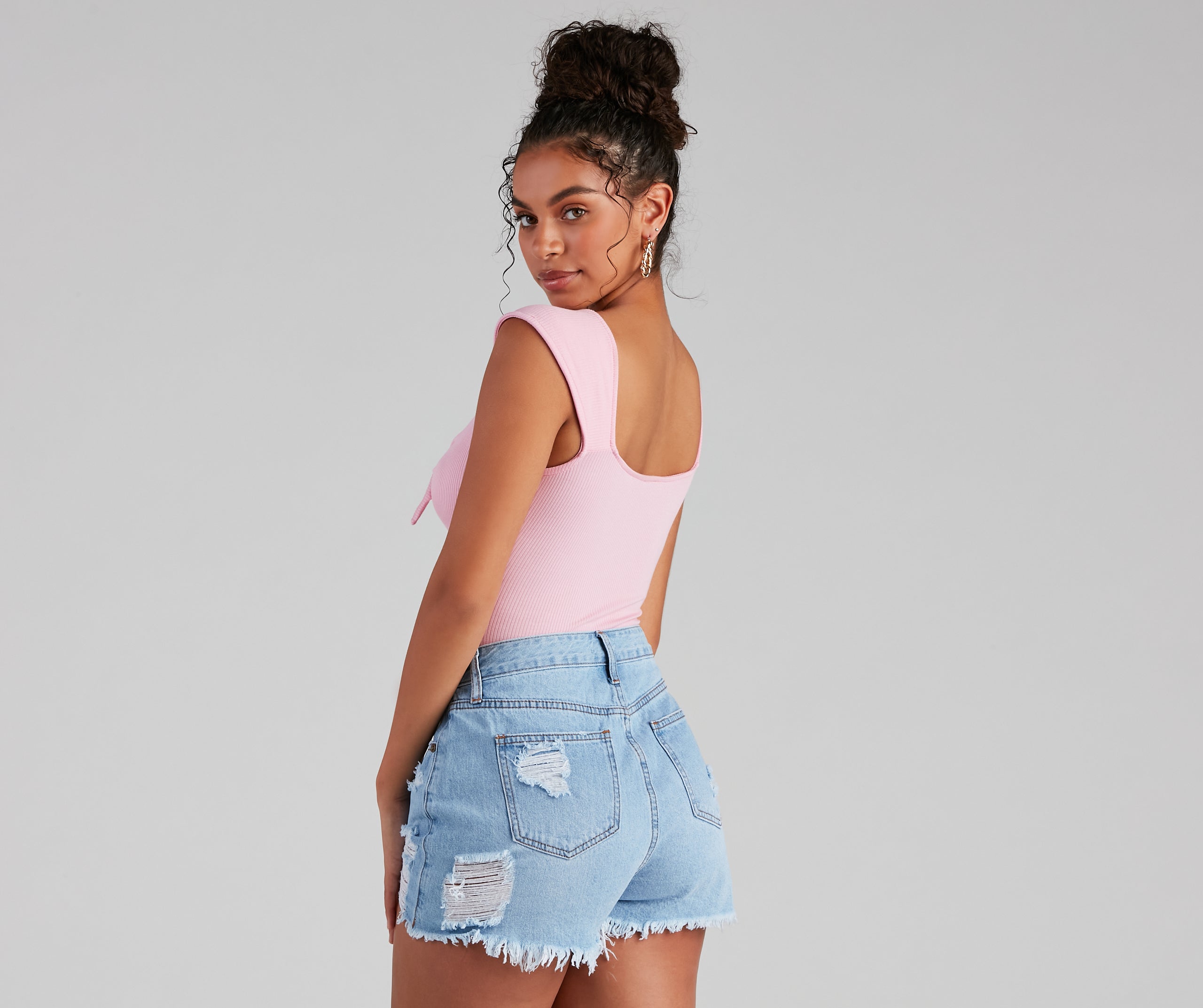 Sweet Vibes Tie-Front Bodysuit