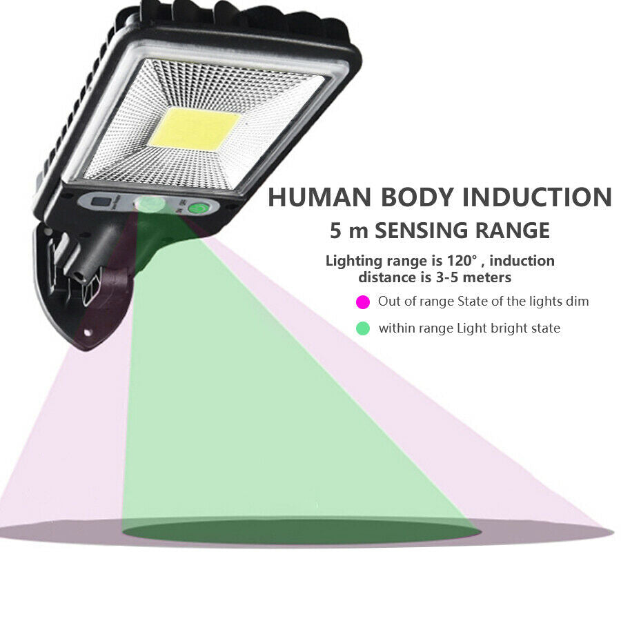 SOATUTO Solar Street Lights Outdoor Lamp， Security Flood Light 450W Dusk to Dawn IP67 Waterproof Light with Remote Control for Yard， Garden， Street， Basketball Court， Parking Lot - 450W