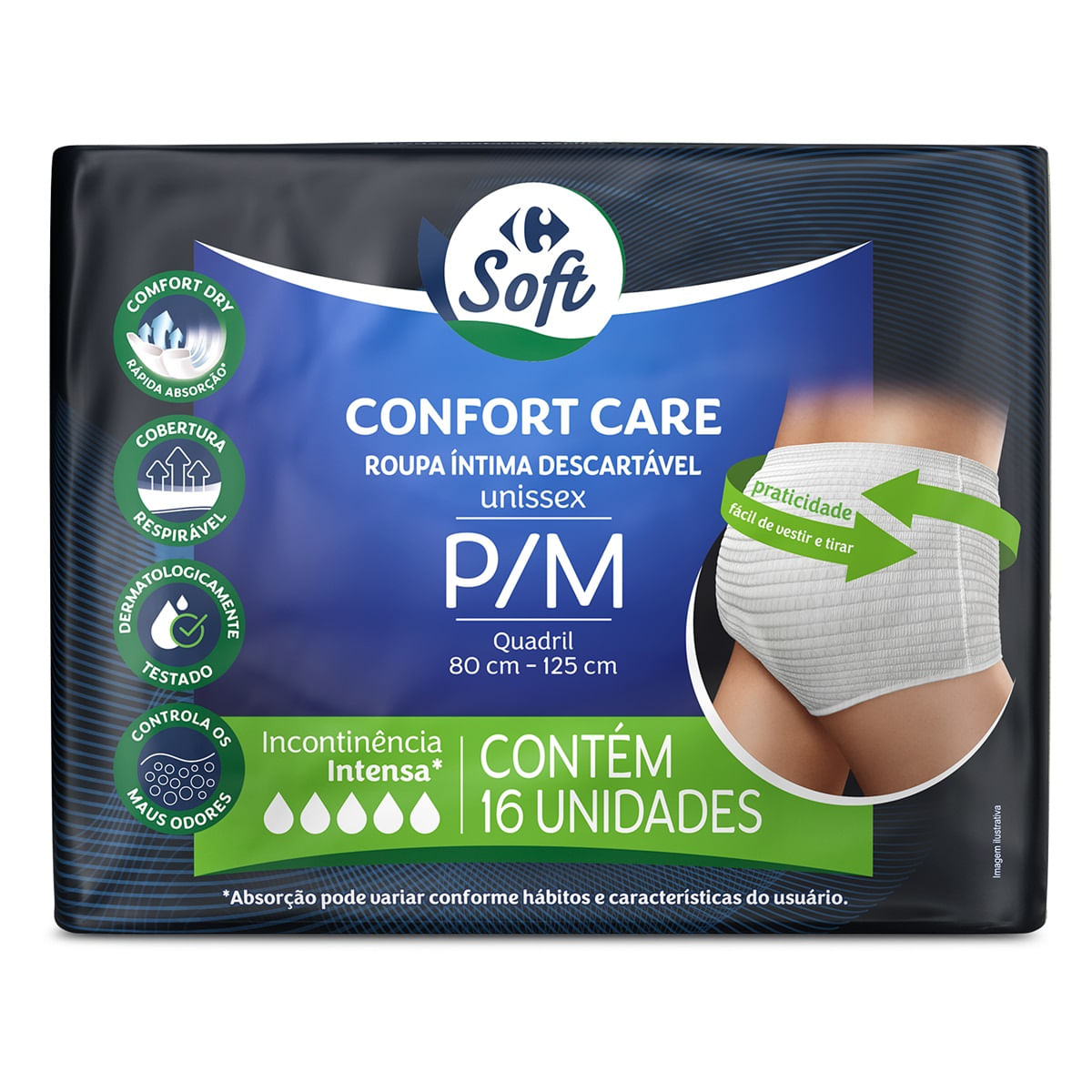 Roupa Intima Descartavel Pants Carrefour Soft Care P M 16 Unidades