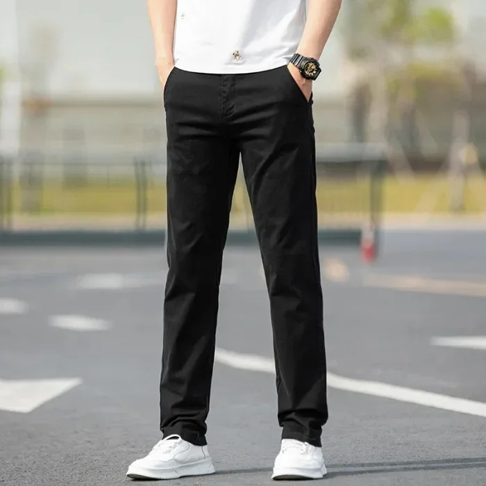 Calça em Sarja Leonardo™ com Tecido Premium e Corte Reto / Minimalismo Refinado e Conforto de Alta Classe!