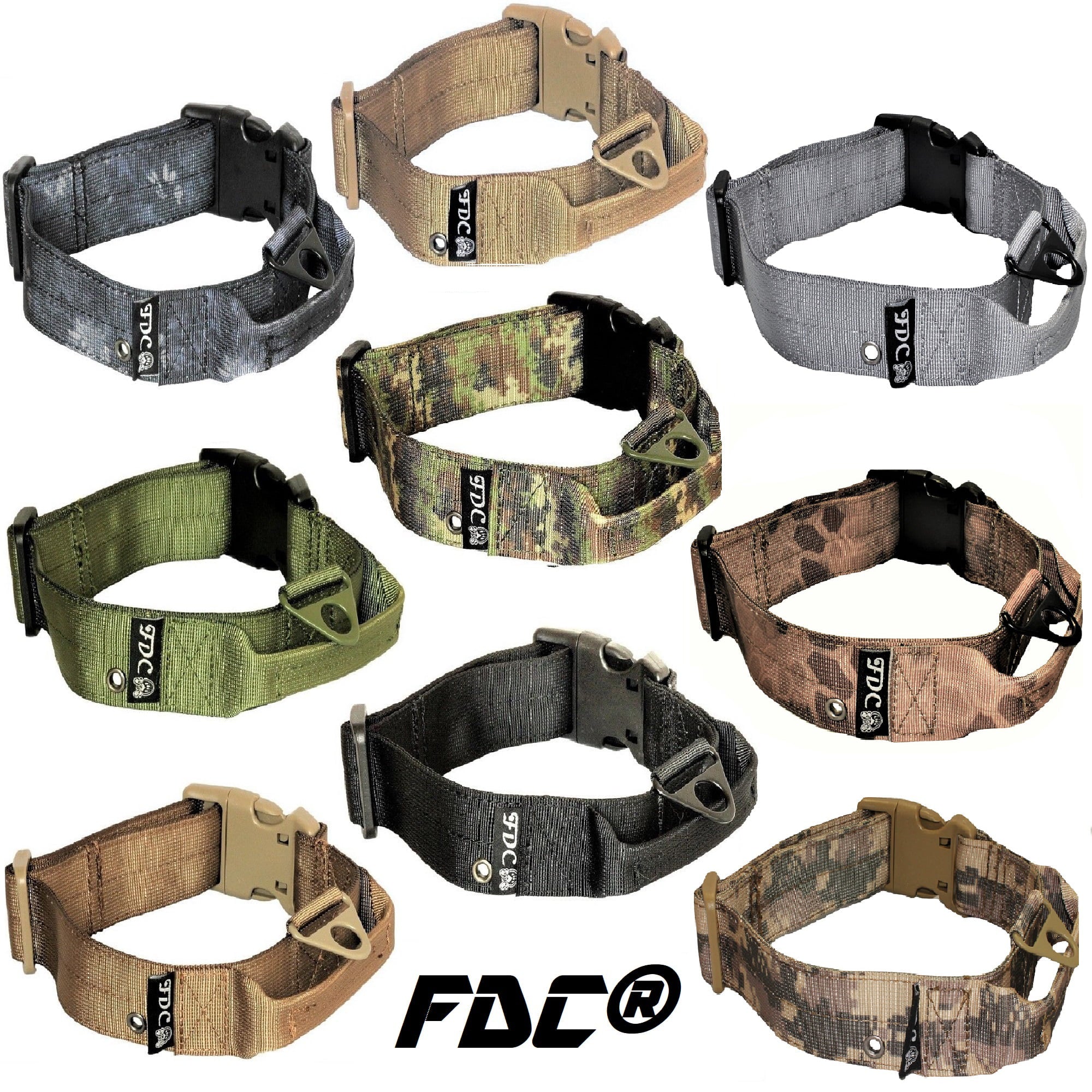 Heavy Duty Military Army Tactical Dog Collar Handle Width 1.5in Plastic Buckle with Tag Hole Sz M: Neck 12