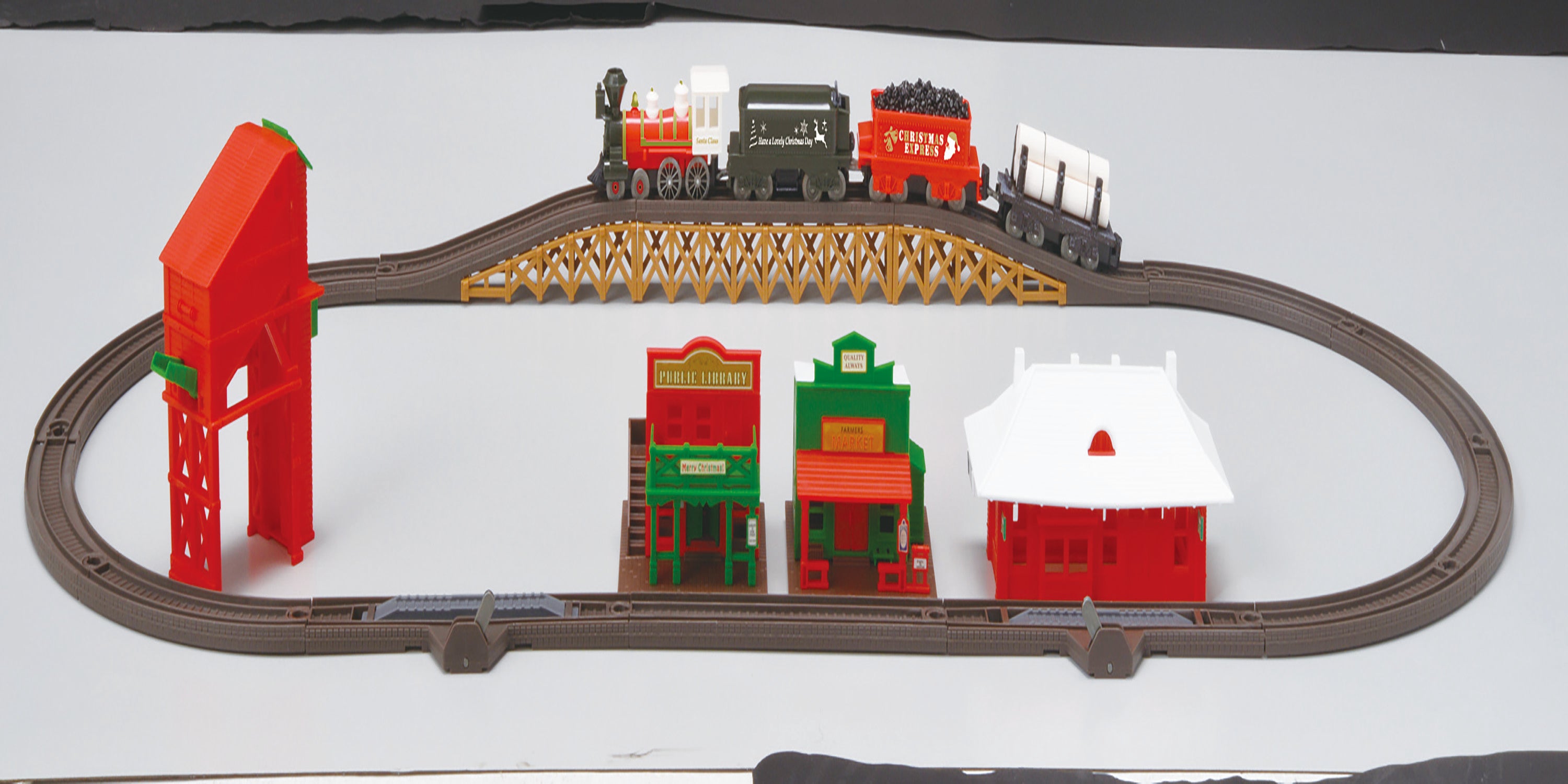 LEC Christmas Express Steam Locomotive American 4-4-0 Battery Operated Train Set