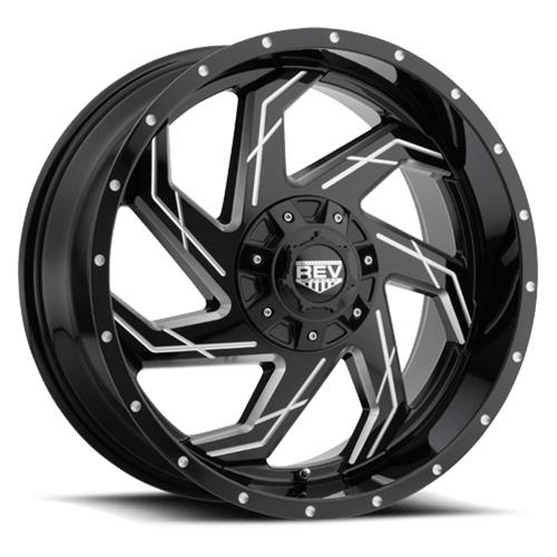 Rev Wheels 895M-7705600 REV Wheels 895 Series Offroad Gloss Black Machined Wheels