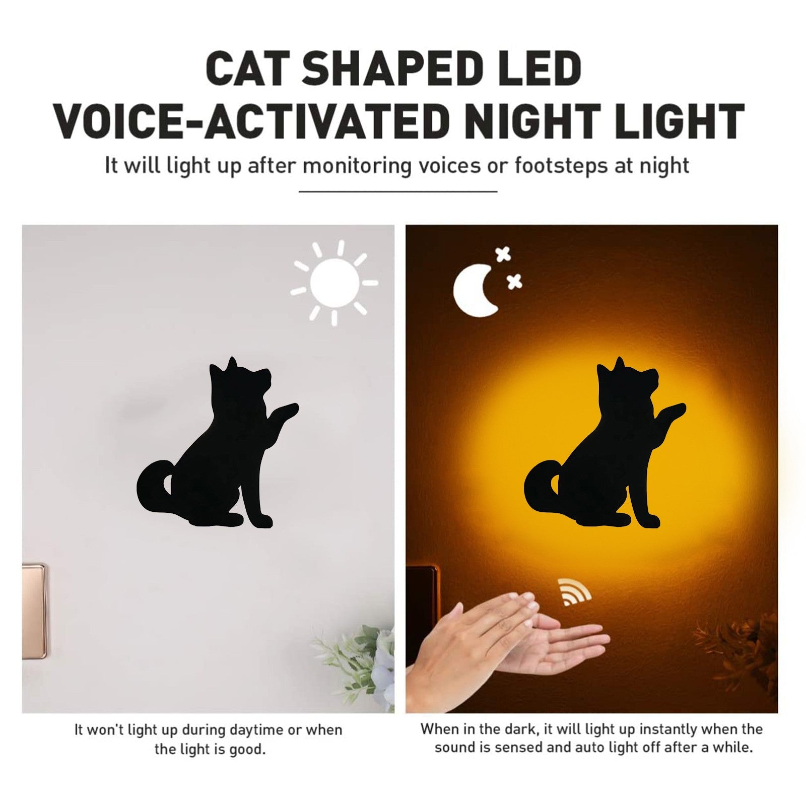Dog Wall Light Voice Control Night Light Silhouette Scone Lamp Without Battery Led lights for bedroom outdoor floor lamp pendant DIY Wedding Party Bedroom Terrace(Multicolor)