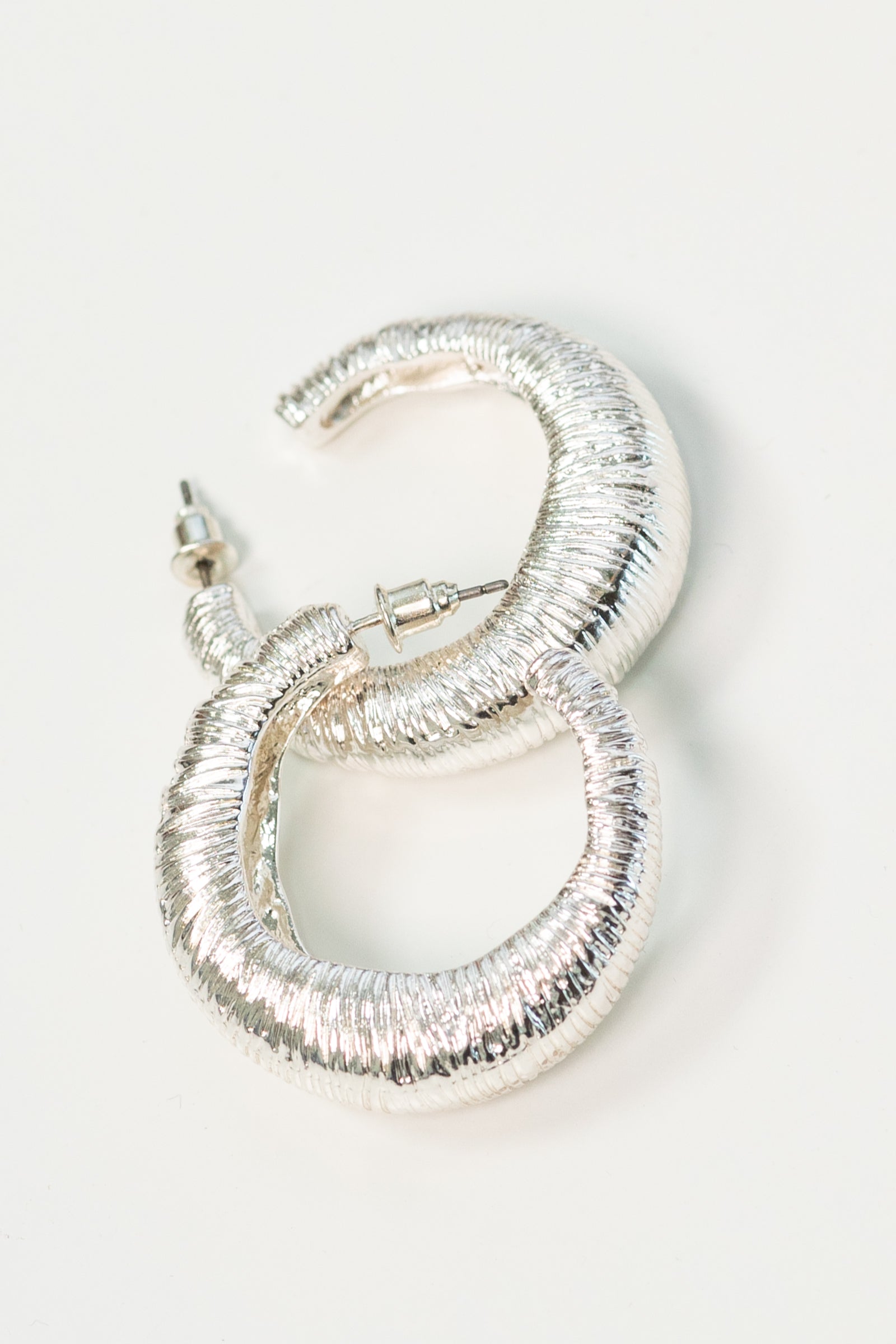 Modern Textured Chunky Hoop Earrings