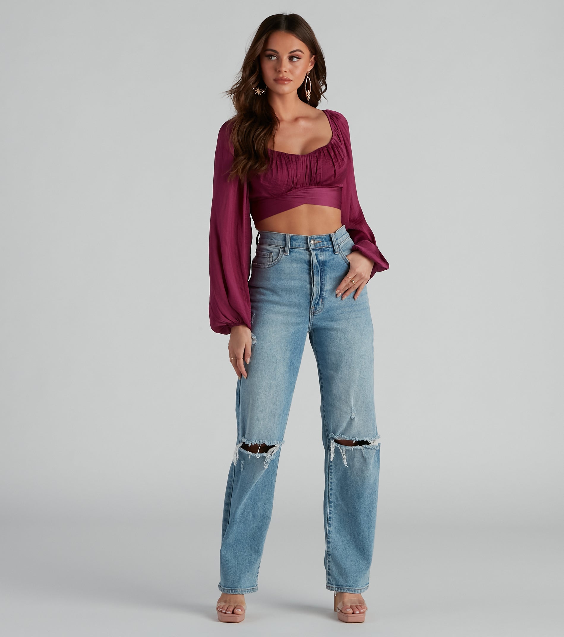 Sweet And Flirty Satin Crop Top