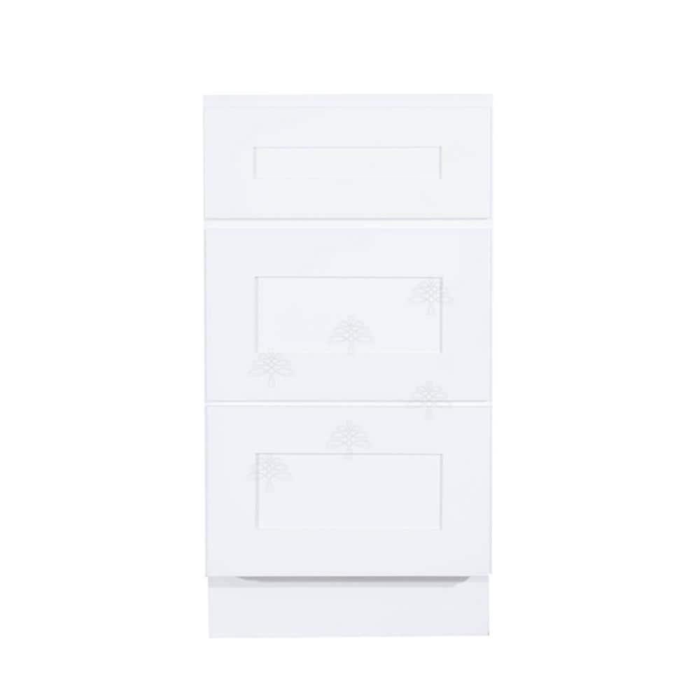 LIFEART CABINETRY Lancaster Shaker Assembled 18 in W x 21 in D x 33 in H Bath Vanity Cabinet with 3 Drawers in White