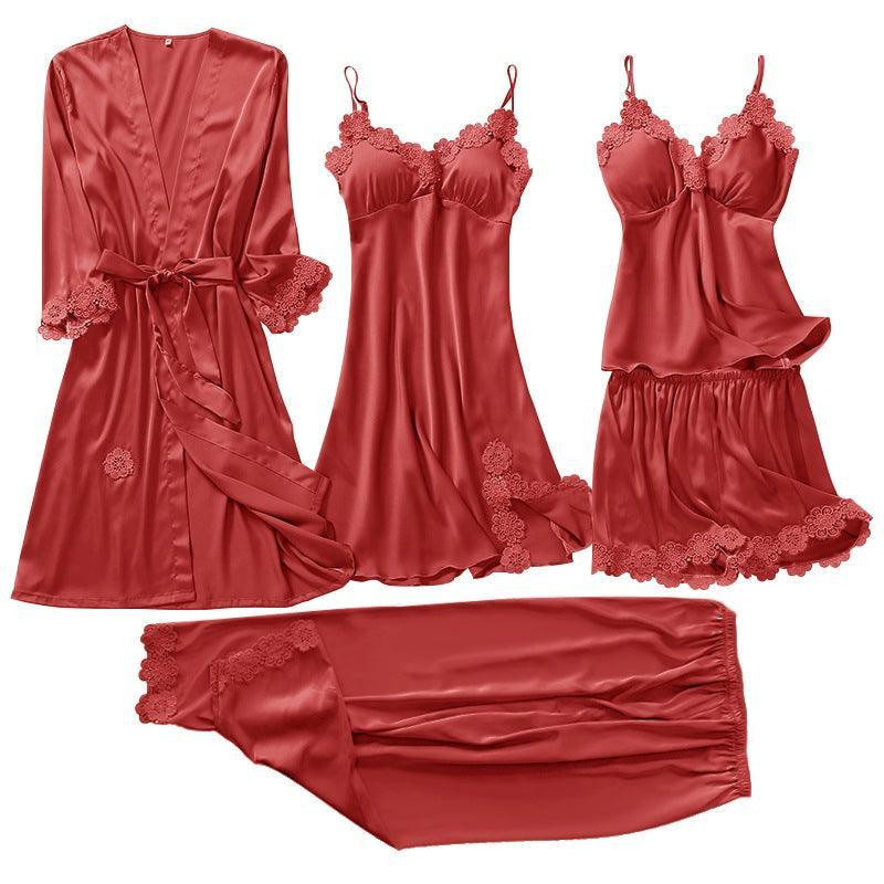 Conjunto SweetDream com 5 Peças em Cetim de Seda / O Conjunto da Mulher Bela & Sensual!