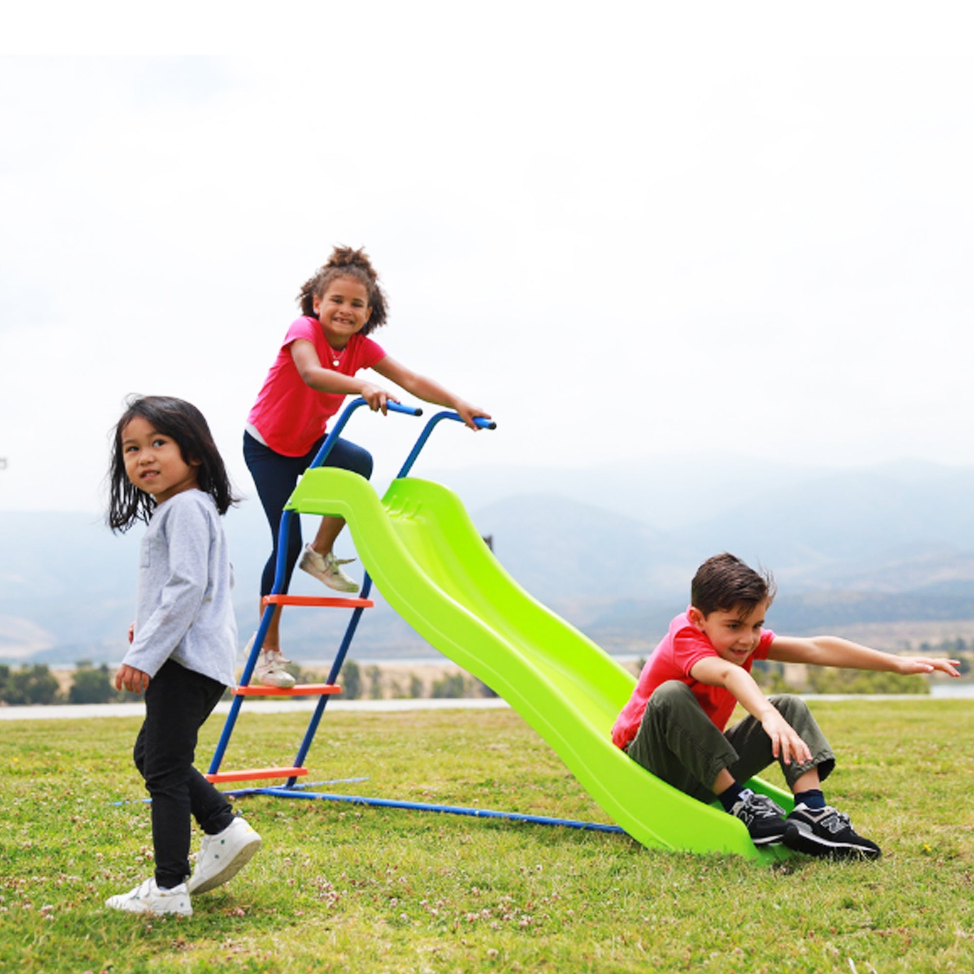 Platports Kids 6' Outdoor Freestanding Playground Slide for Children