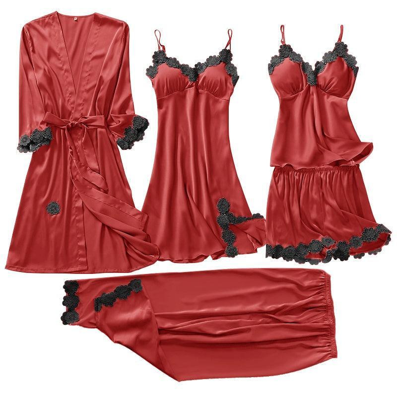 Conjunto SweetDream com 5 Peças em Cetim de Seda / O Conjunto da Mulher Bela & Sensual!
