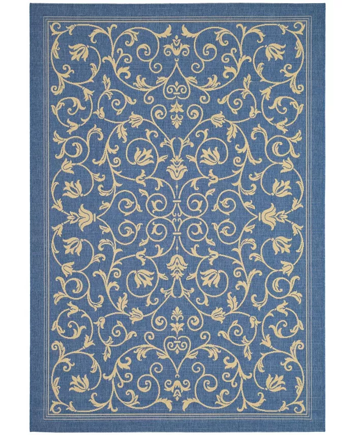 Safavieh Courtyard Blue and Natural 2' x 3'7