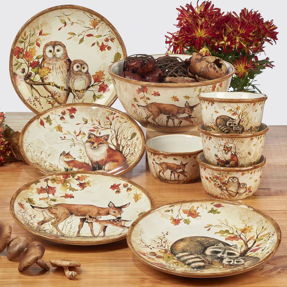 Certified International Pine Forest 16-Piece Earthenware Dinnerware Set (Service Set for 4) 88517RM