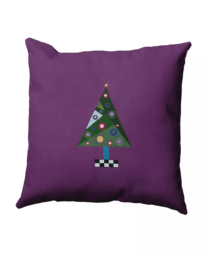 E by Design 16 Inch Purple Decorative Christmas Throw Pillow