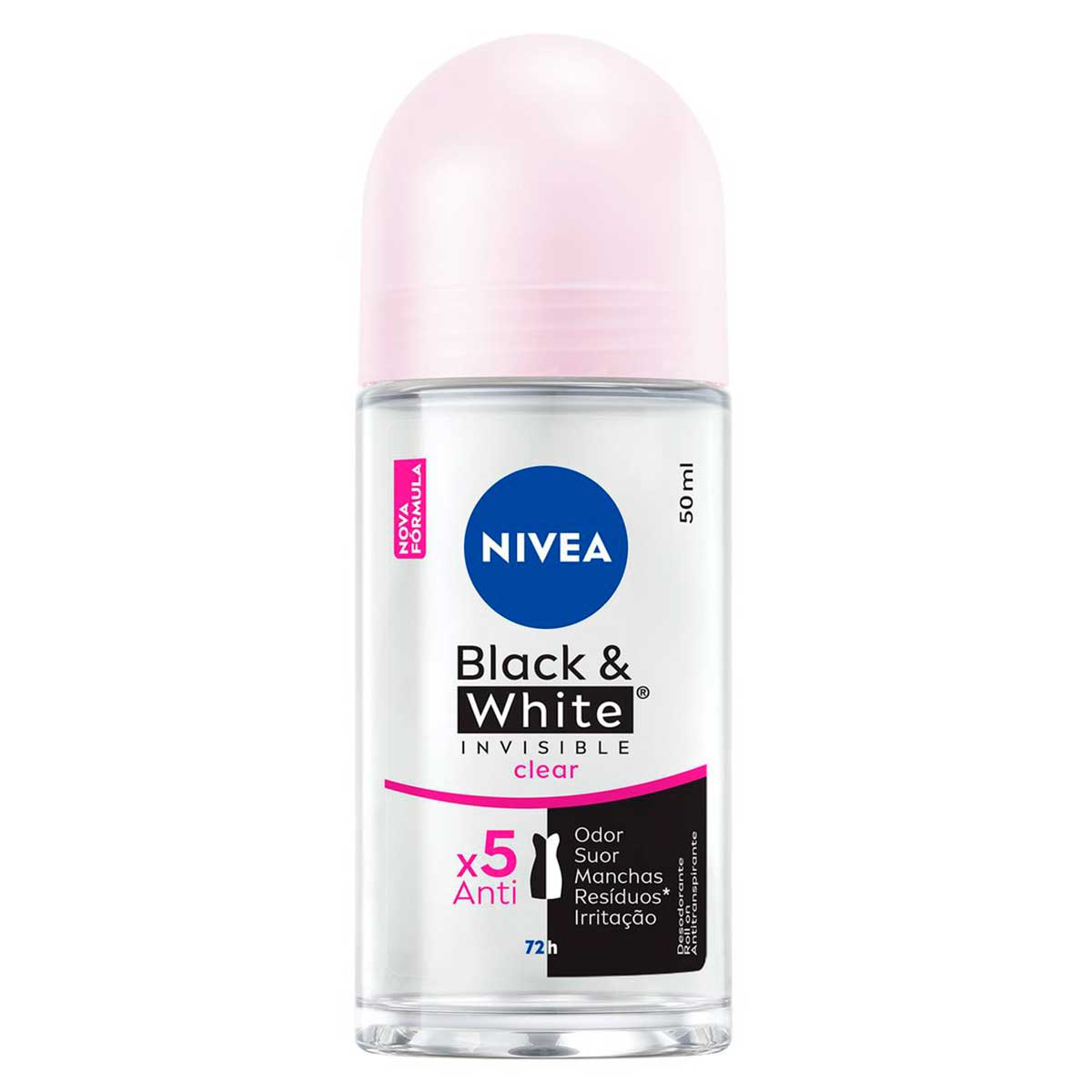 Desodorante Roll-on Black & White NIVEA INVISIBLE Clear 50ml