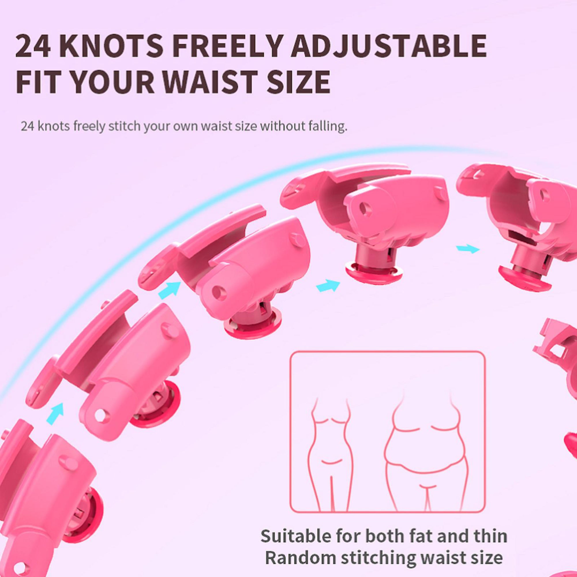 Weighted Hula Exercise Fit Hoops Plus Size， 2 in 1 Weight Loss 24 Detachable Knots Hoops Adjustable Auto-Spinning Ball Abdomen Fitness Equipment for Adult
