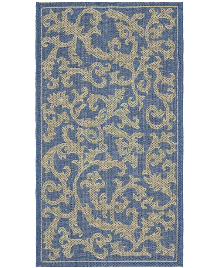Safavieh Courtyard Blue and Natural 2'7