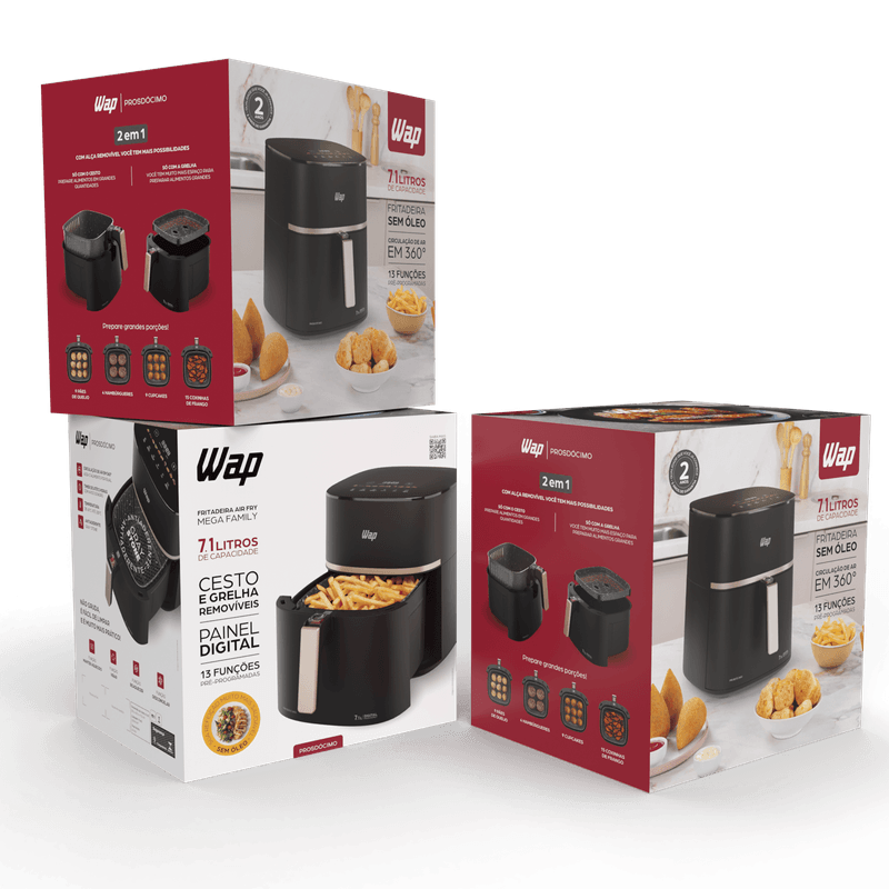 Fritadeira Elétrica WAP Air Fryer Mega Family Digital 7,1L