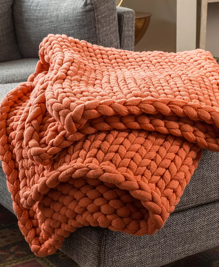 American Heritage Textiles Chunky Knit Throw， 40