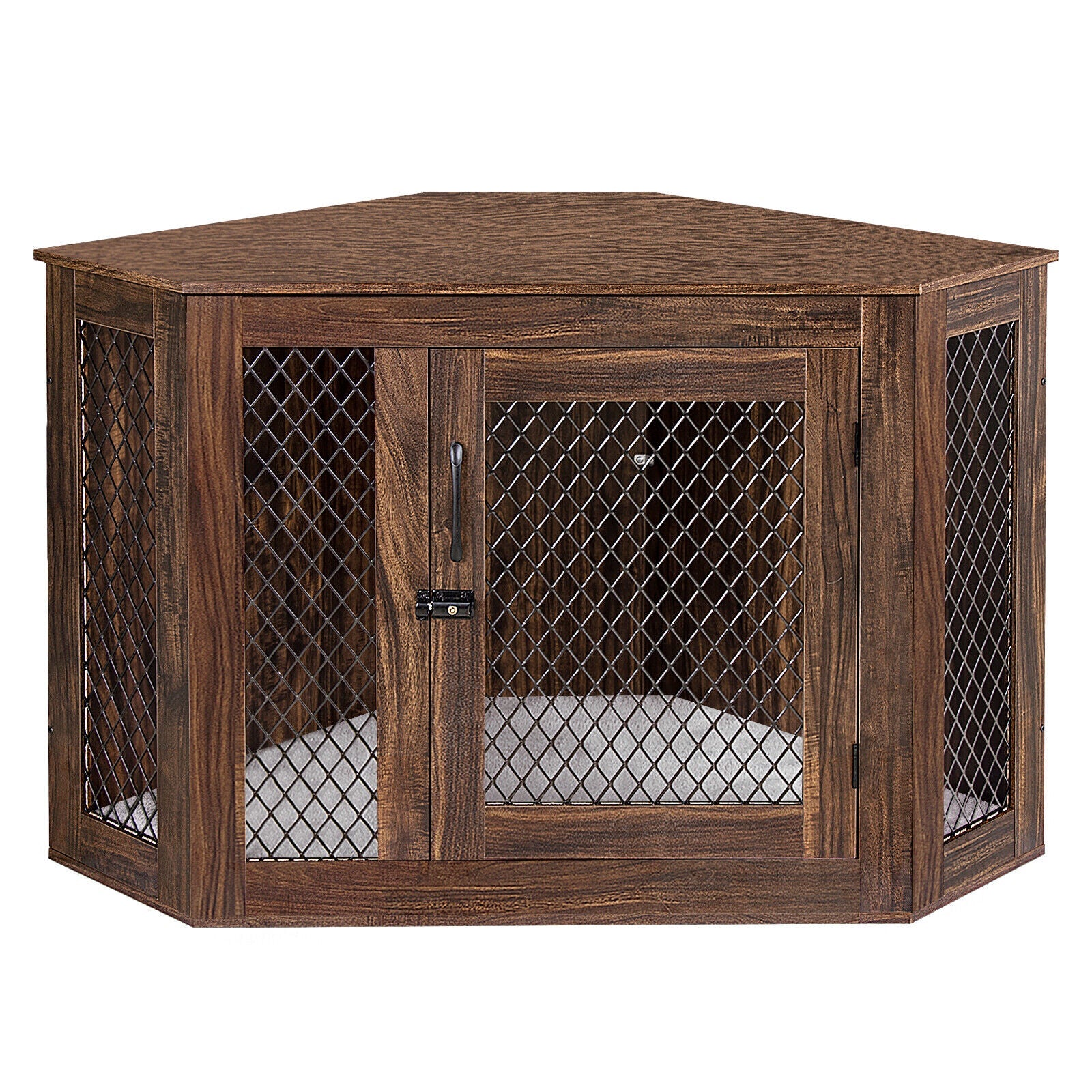 Dog Crate - Indoor Corner Cat And Dog Cage With Cushion(Medium/Large)