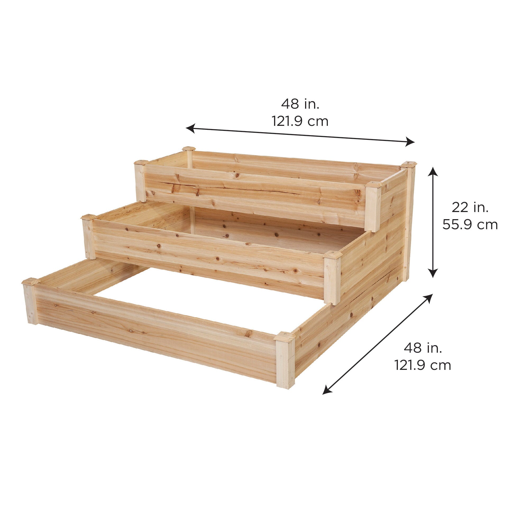 Better Homes & Gardens 3 Tier Cedar Raised Garden Bed, Natural